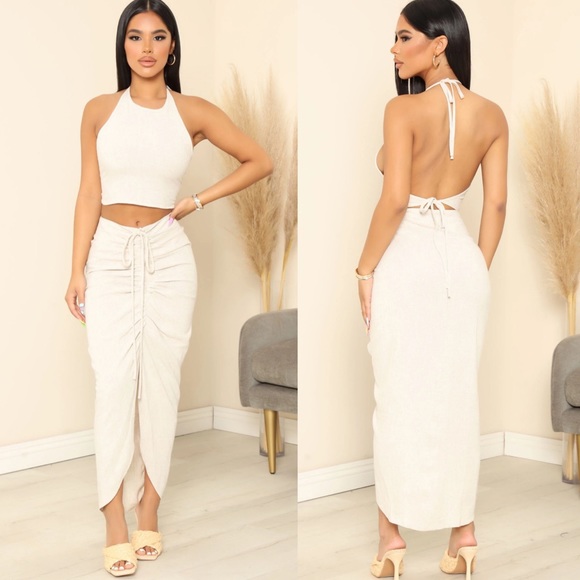 Fashion Nova Dresses & Skirts - Fashion Nova Alina Rushed Maxi Skirt Set